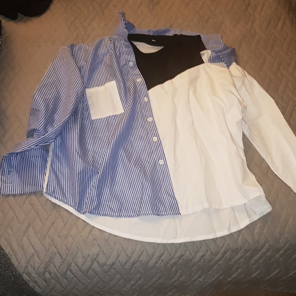 Color bloc blouse